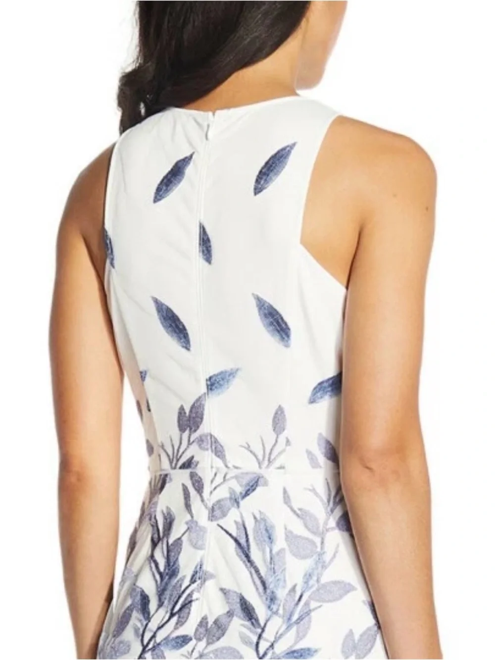 Adrianna Papell Leaf Embroidered A-Line Dress - Picture 2 of 9
